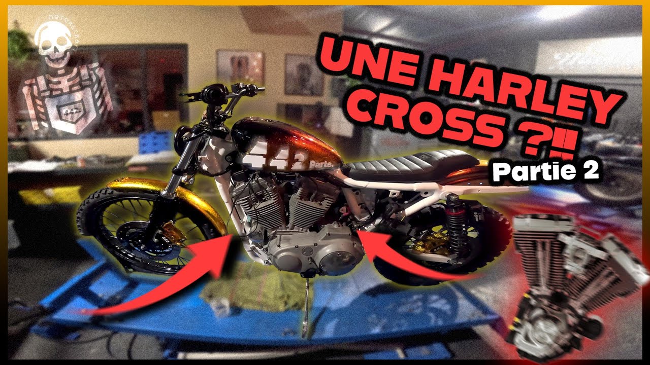 VLOG 1 - NOTRE SPORTSTER transformé en MOTO CROSS prend forme!