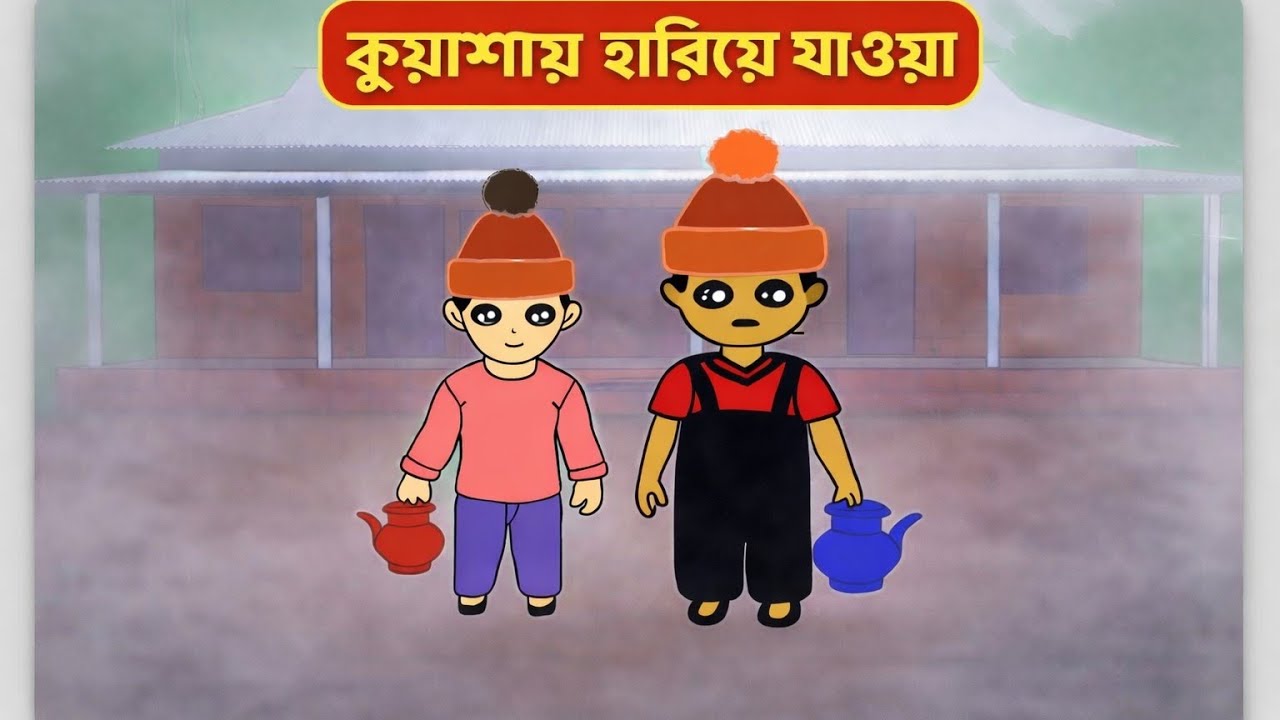 কুয়াশায় হারিয়ে যাওয়া 😒😁 #animation #cartoon 