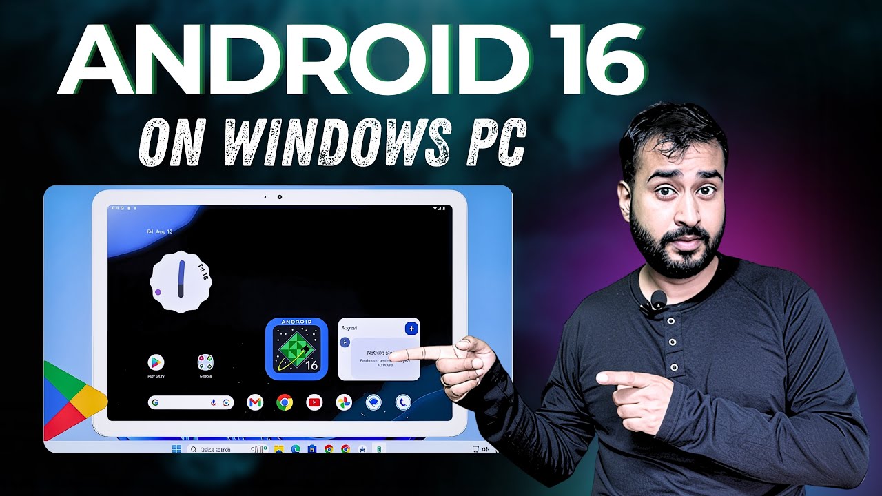 Install Android 16 on Windows 11/10 + Full Play Store #Android16