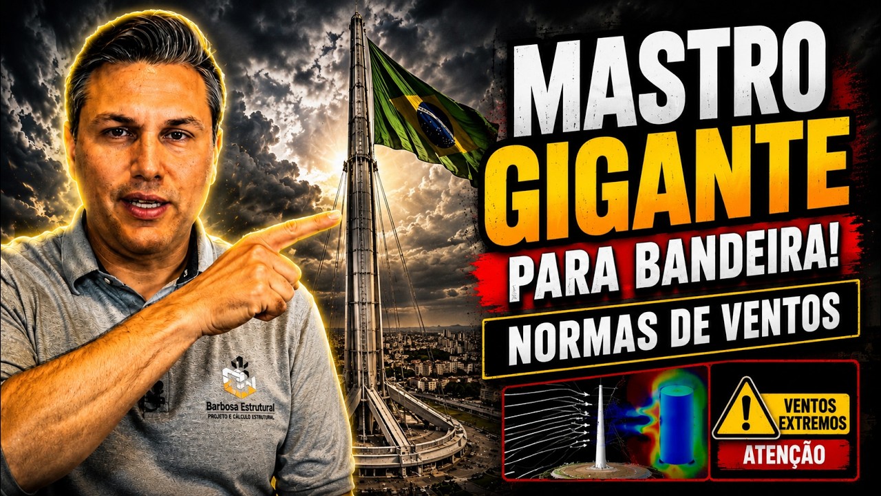 Como Projetar um Mastro de Bandeira muito Alto: Vento, Vibração e Fundação