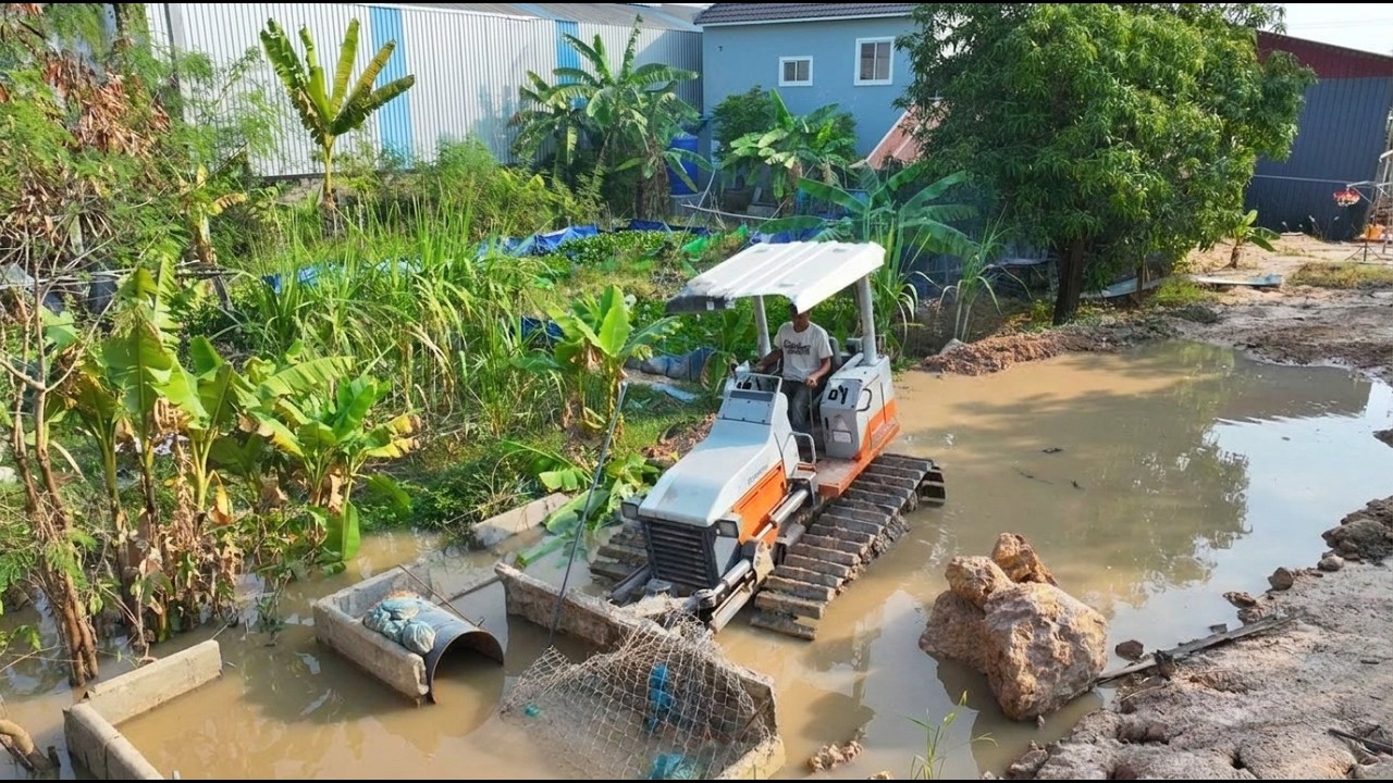 FULL PROJECT! Bulldozer Pushes Massive Soil Loads from Multiple 5-Ton Dump Trucks