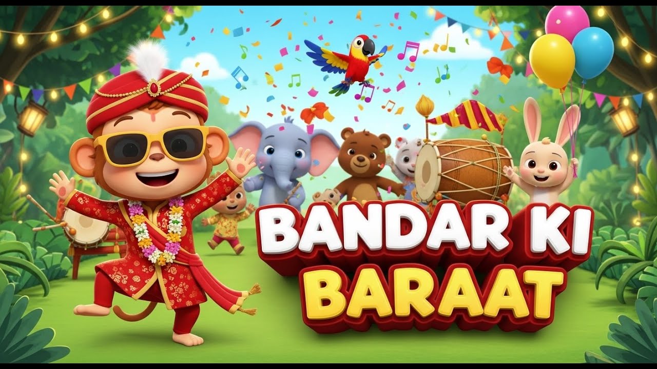 Bandar Ki Nikli Baraat | Funny Monkey | Wedding Song for Kids