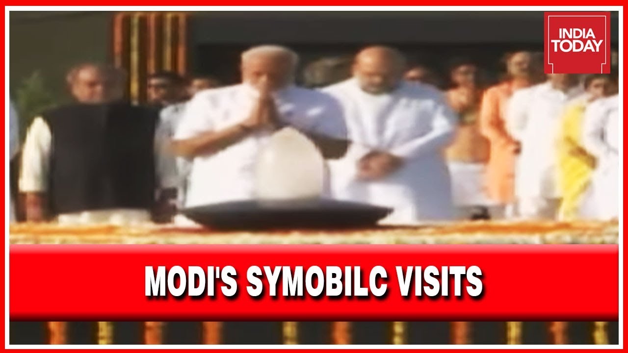Narendra Modi's Symbolic Visits To Memorials Hours Before Swearing-In Ceremony