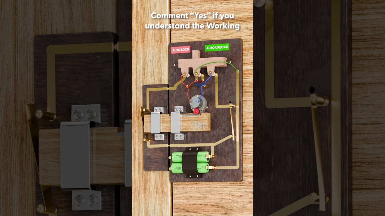 Electric Auto-Close Door Lock With Complete Logic Using Mechanical Switches