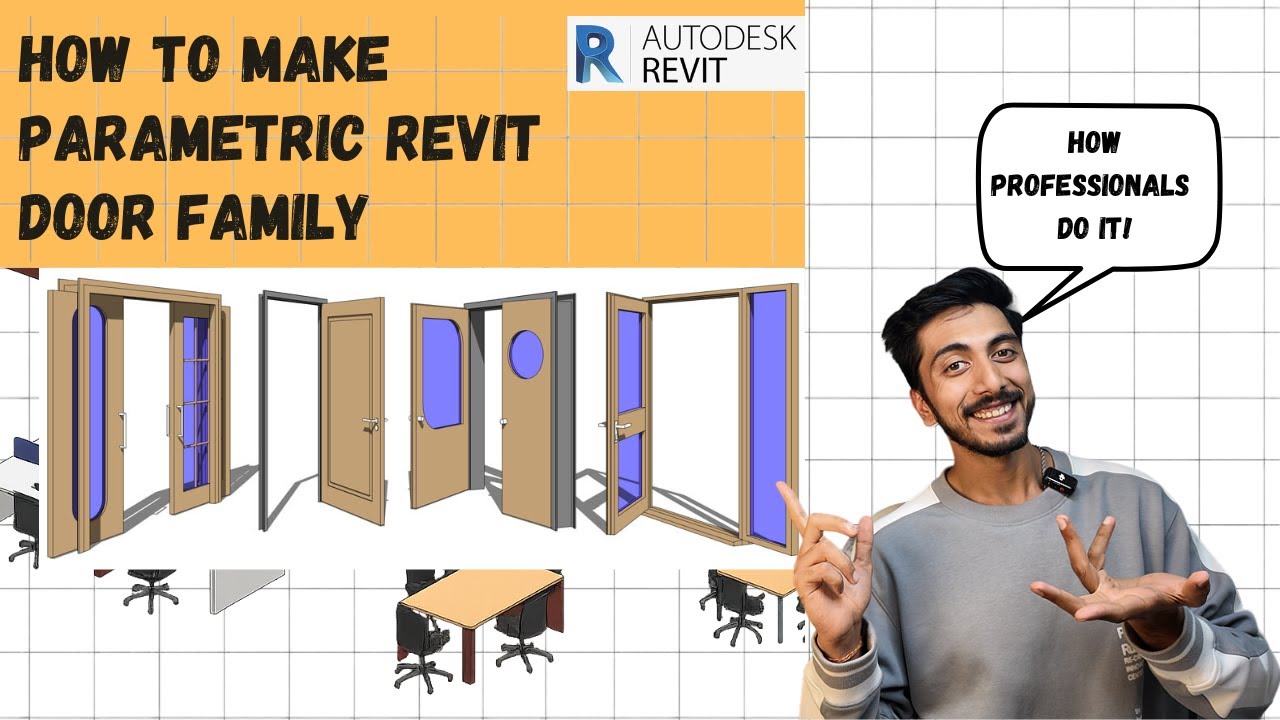 Revit Tutorial - How to make a Door in Revit - Parametric Door family