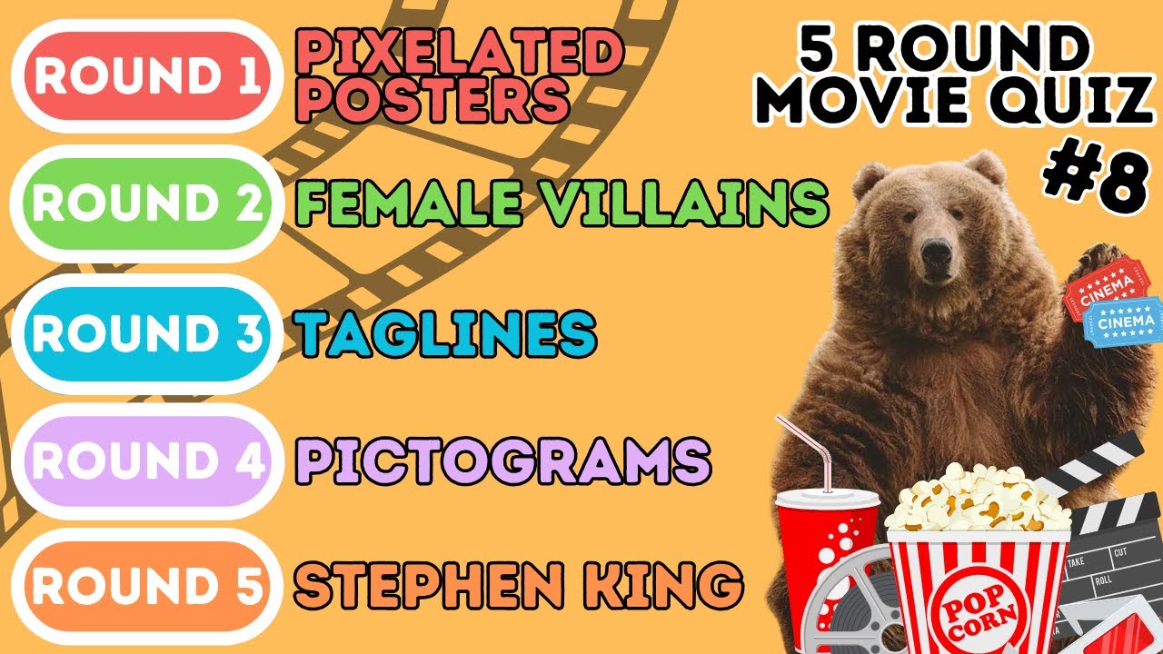 The 5 Round Movie Quiz | Film Posters, Villains, Tag Lines, Pictogram & Stephen King Films (8)