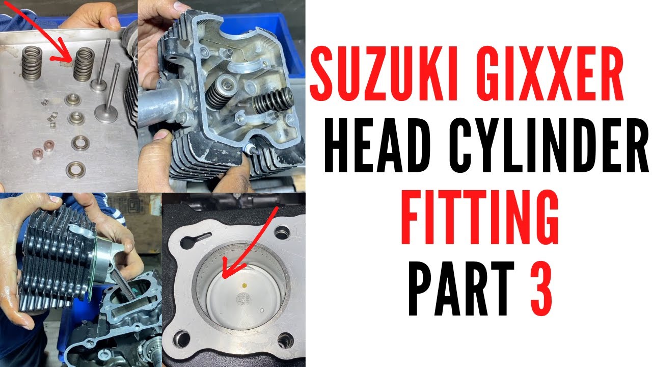 как установить головку блока цилиндров suzuki gixxer на хинди/