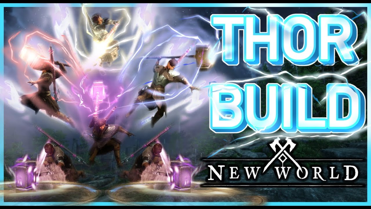 New World: Great Axe and War Hammer THOR BUILD! Huge DPS Leveling Build!