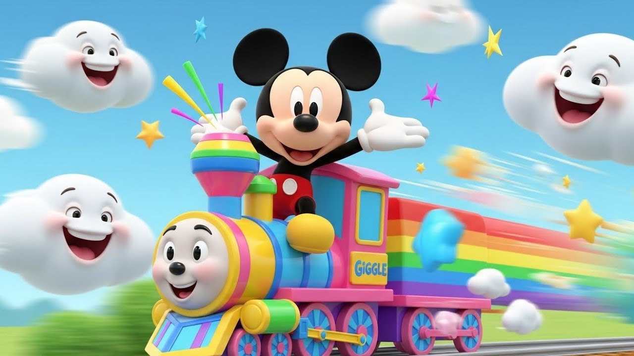 Mickey Mouse Rides the Giggle Train 🚂😂 | Funny & Happy Cartoon Story for Kids