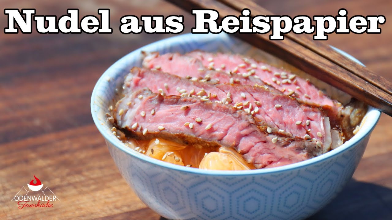 Reispapier-Nudel und Steak vom Grill - der Asia Trend