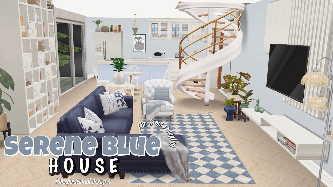 SERENE BLUE HOUSE | The Sims Freeplay | House Tour | Floor Plans | Simspirational Designs
