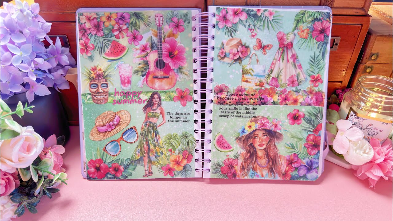 Journal with Me: A Bright Summer Heart & Soft Pink Reflections 🌸✨#newjournal #asmr #journaling