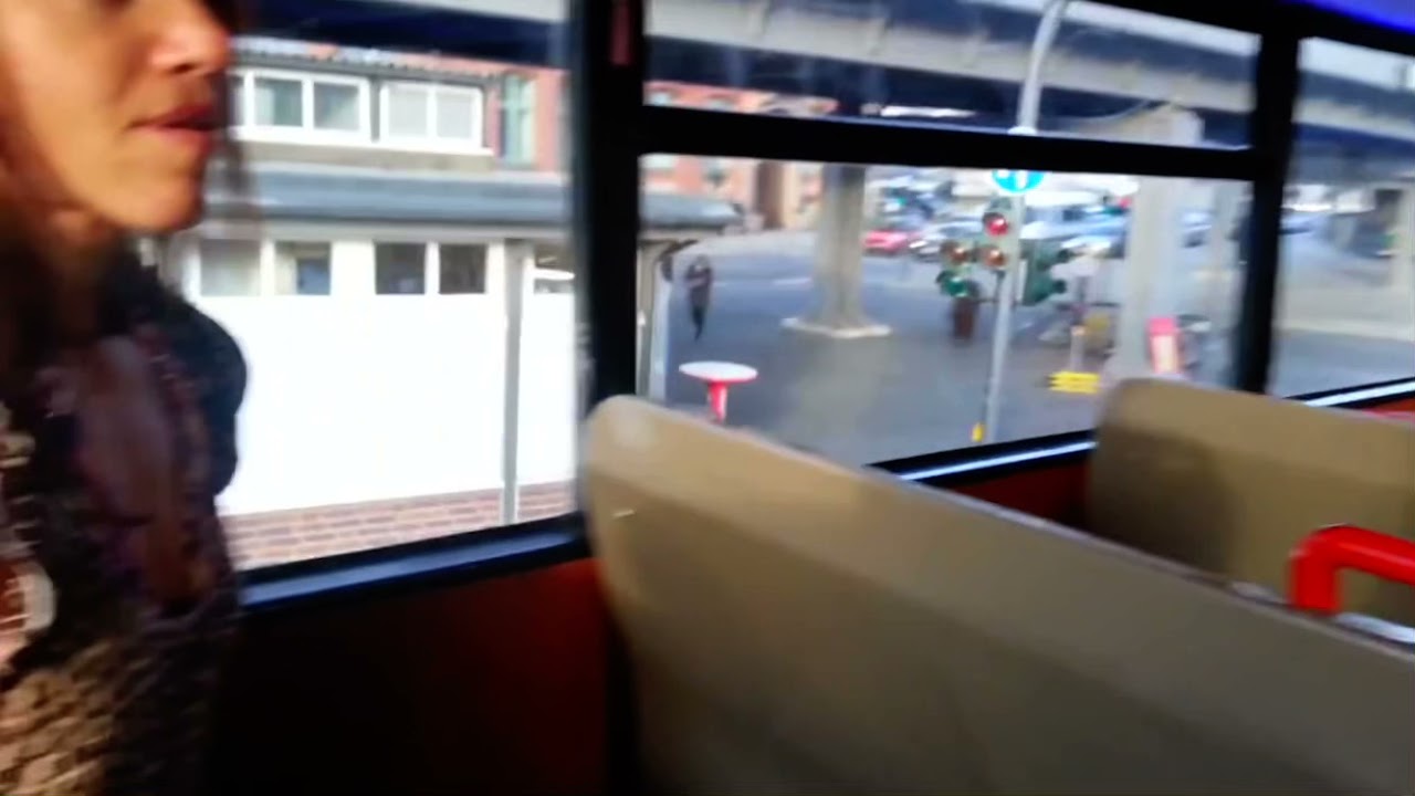 Nadi korepanova flexing biceps in bus