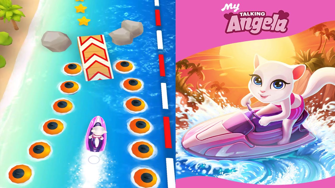 My Talking Angela - NEW - Water Rush  - Gameplay  [ Android ] Best Score