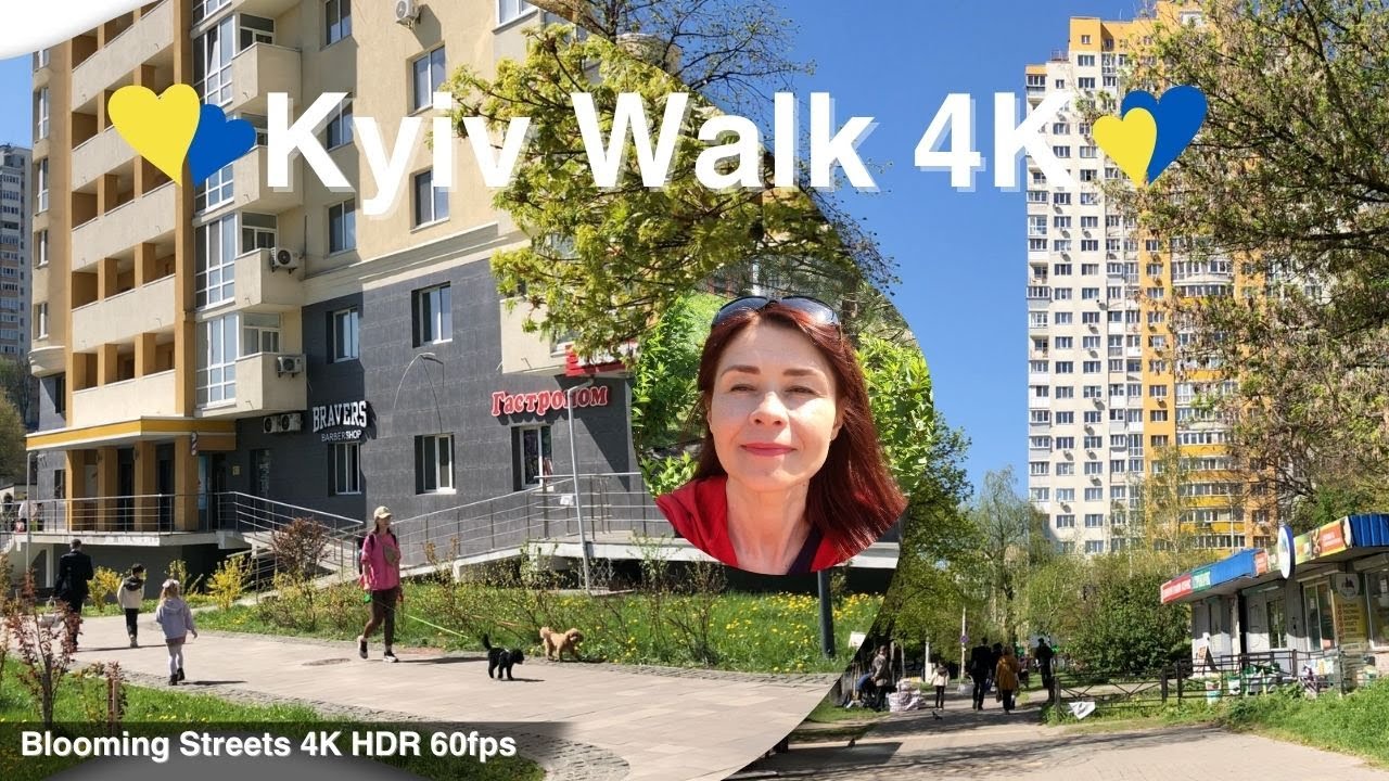 Ukraine Kyiv 4K Walking tour. Ukraine Kyiv city walk Blooming Street Kyiv vlog 2025 Ukraine 4K 60fps