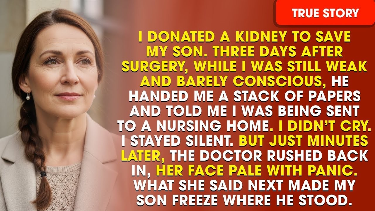 After I Gave My Son My Kidney, He Kicked Me Out — The Doctor’s Words Changed Everything