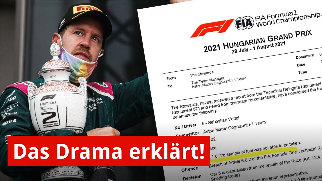 Vettel-Disqualifikation wegen Benzin erkl&auml;rt: Welche Chancen hat der Protest? | F1 Ungarn 2021