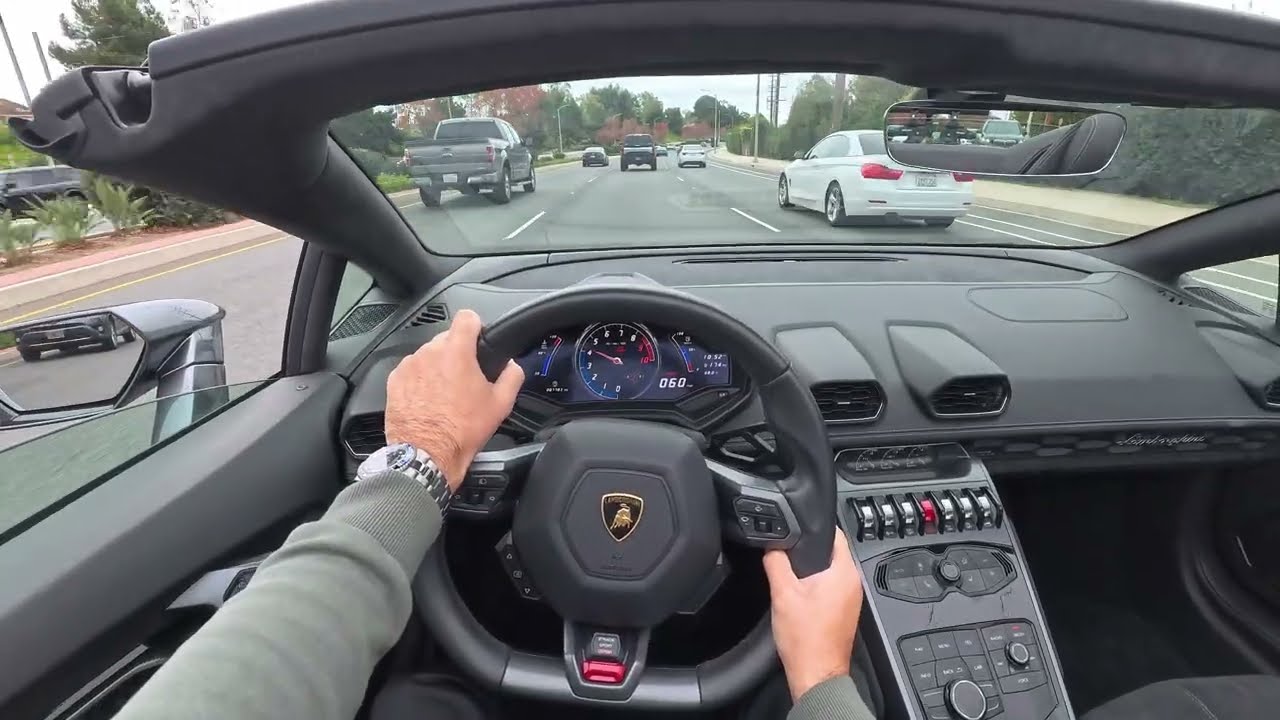 Lamborghini Huracan Spyder POV Driving | Passing Through Fashion Island To Corona Del Mar