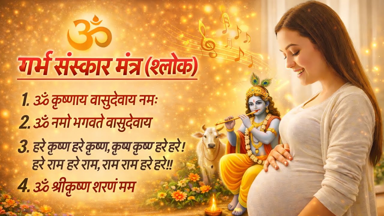 गर्भ संस्कार मंत्र 🙏 | Krishna Mantra for Pregnancy | Peaceful Garbh Sanskar Jaap