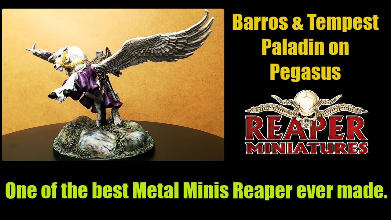 Reaper Miniatures, Barros & Tempest, Paladin on Pegasus, D&D