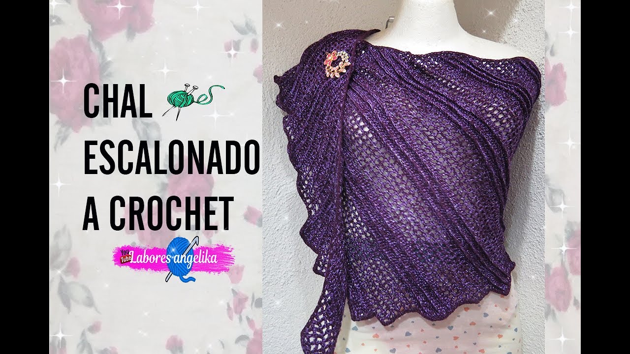 CHAL ESCALONADO A CROCHET. | Labores Angélika |
