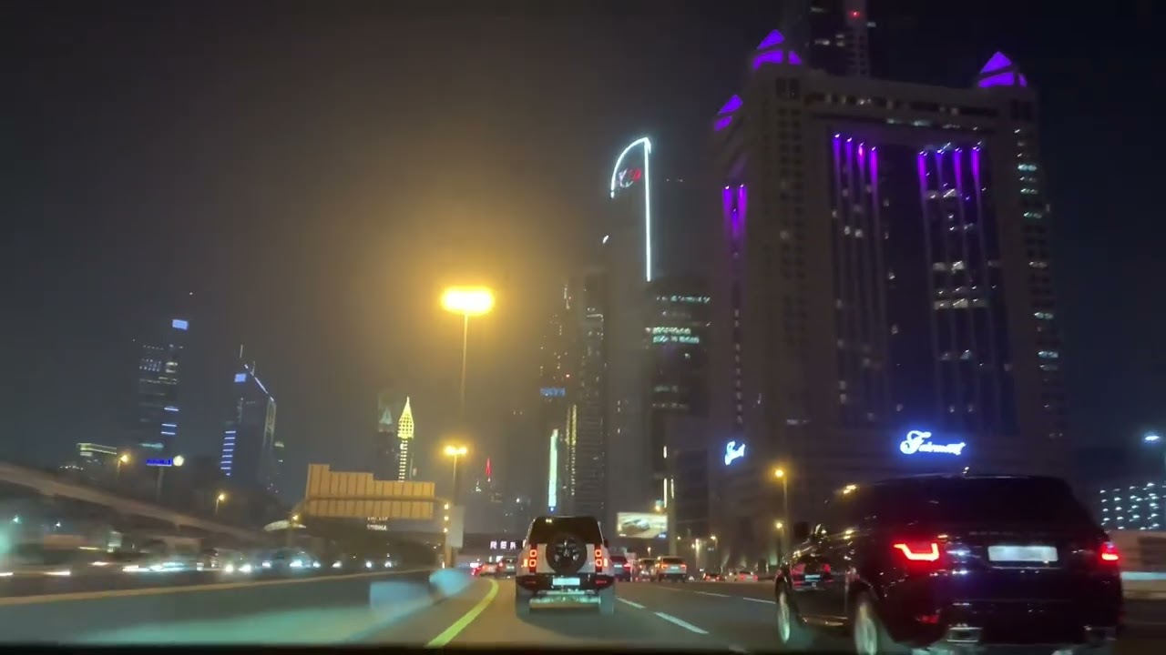Sharjah to Dubai Mall Night Drive