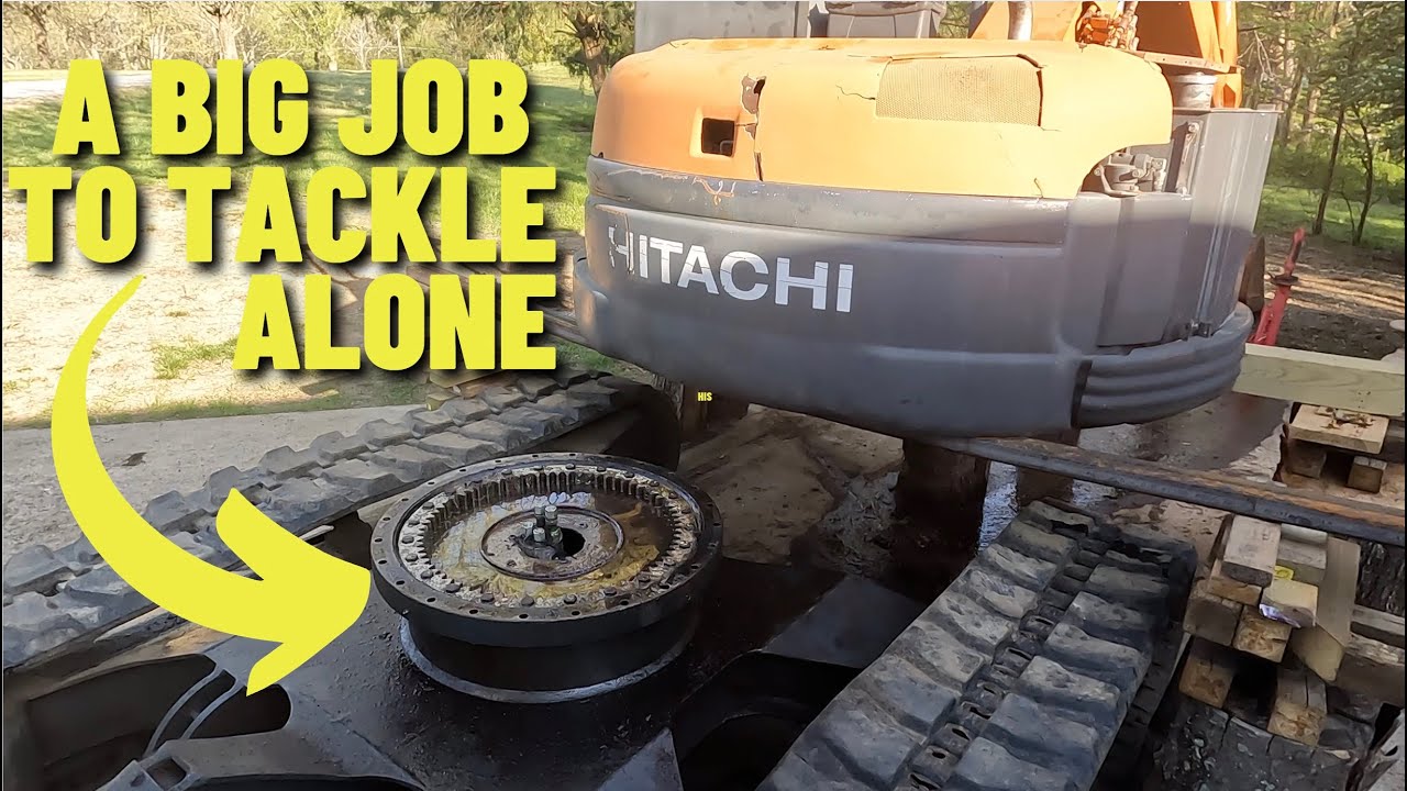 Swing Gear / Slewing Ring replacement Hitachi Excavator