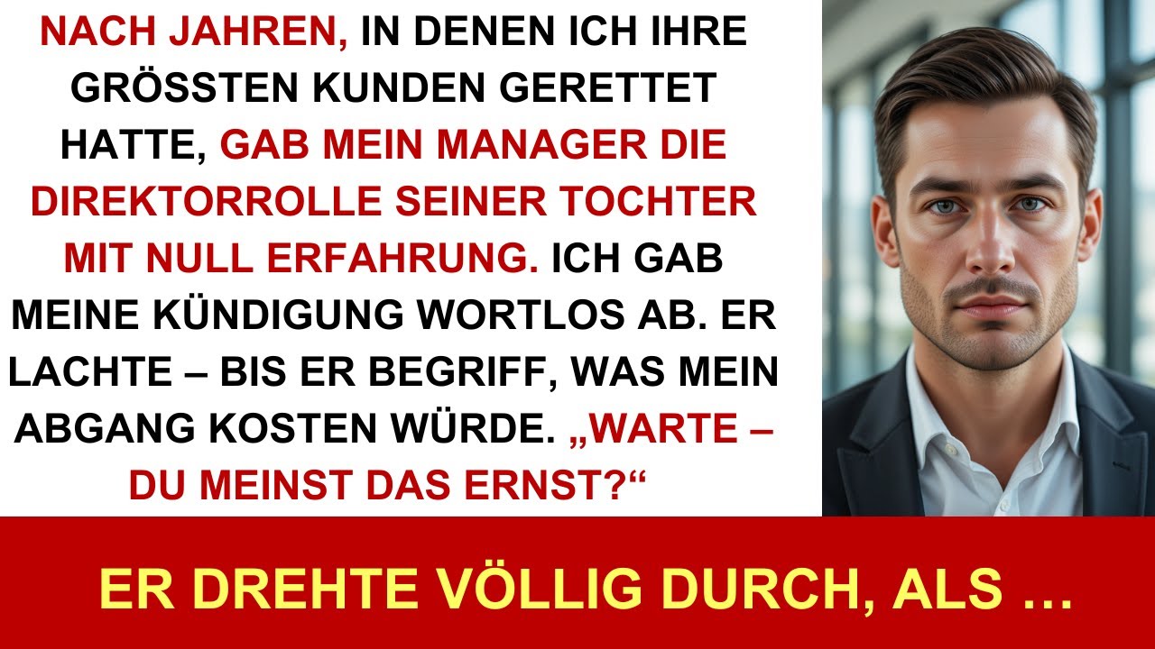 Manager gab die Direktorrolle seiner Tochter, nachdem ich sieben Jahre die gesamte Abteilung führte.