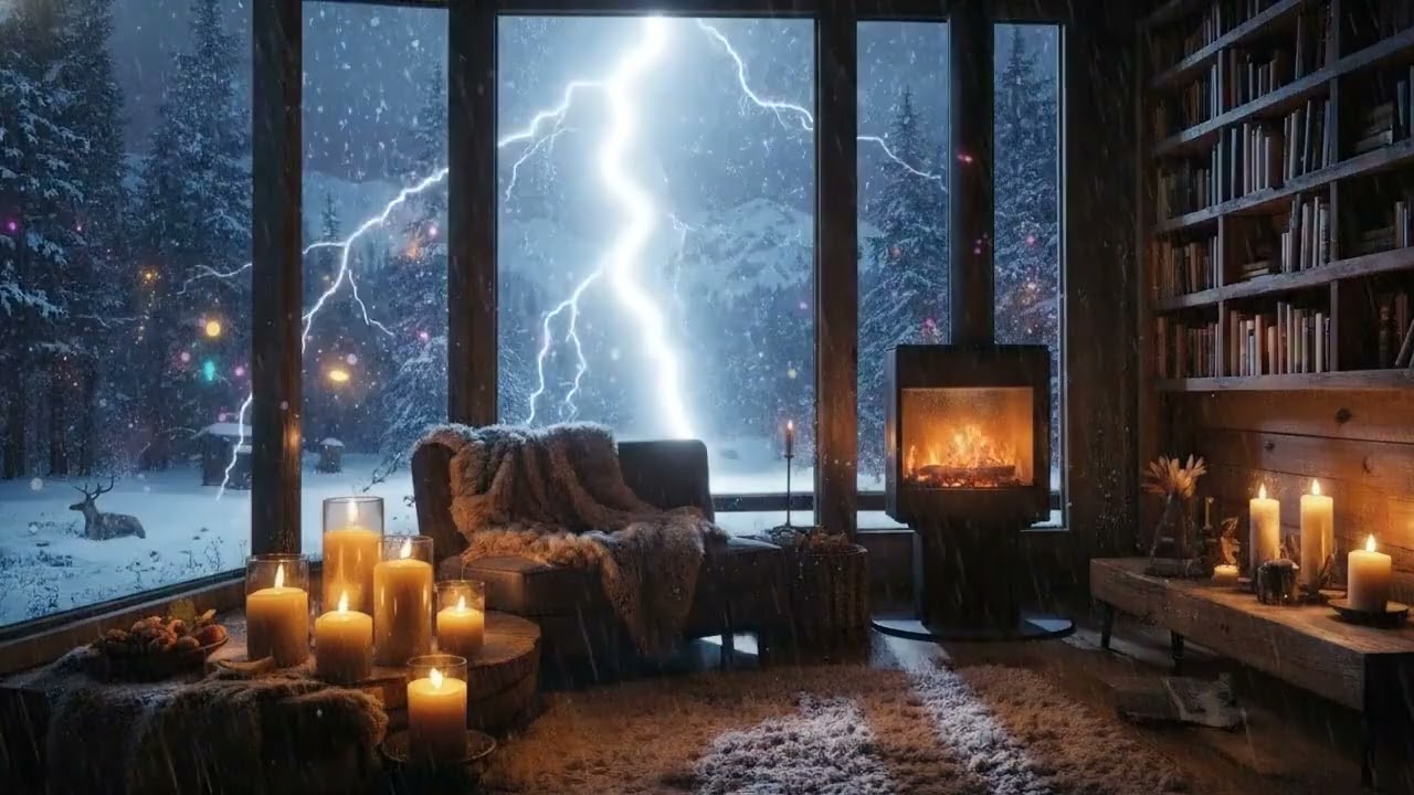 Deep Sleep in Minutes 🌙 Cozy Cabin Window View [Lo-Fi Music]