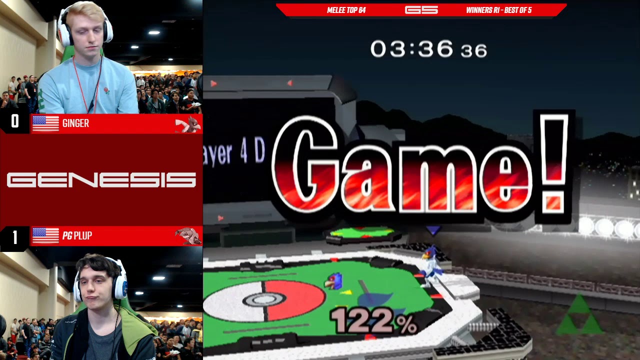 Genesis 5 - Ginger (Falco) vs PG | Plup (Sheik) - SSBM - Top 64, Winners Round 1