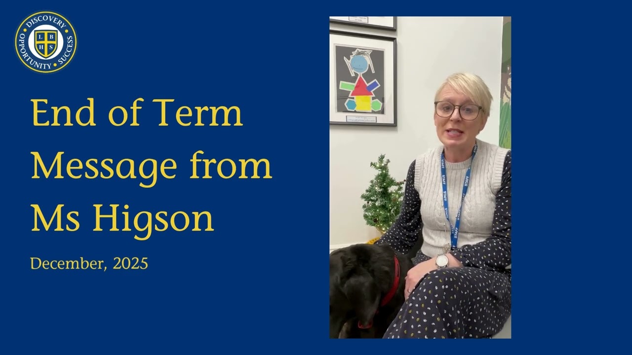 End of Term Message from Ms Higson, December 2025