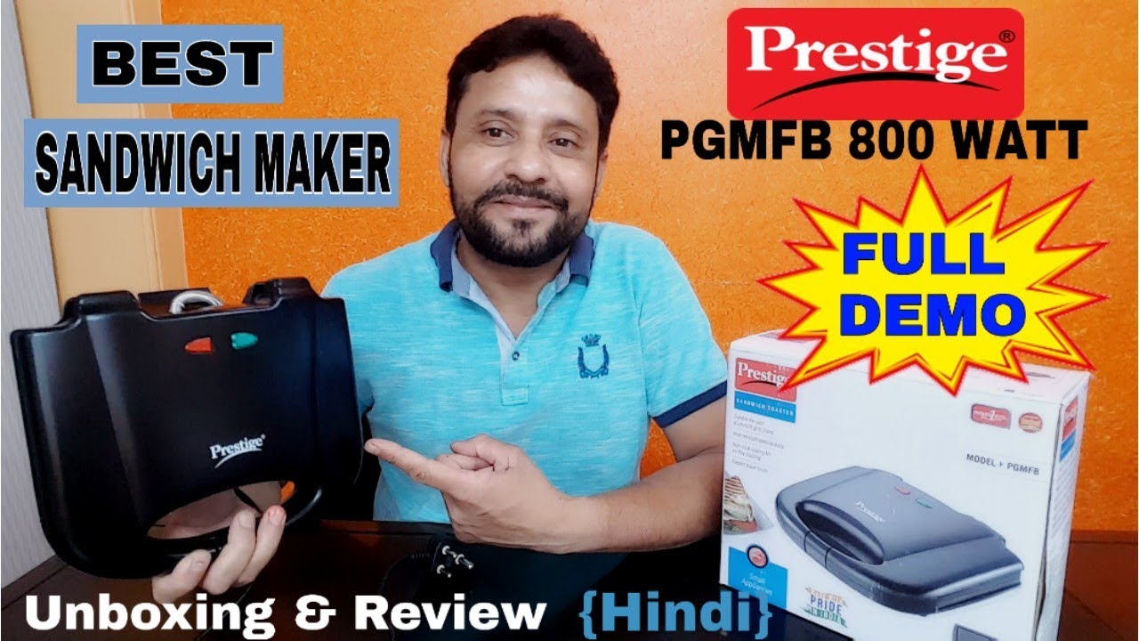 Prestige PGMFB 800 Watt Grill Sandwich Toaster with Fixed Grill Plates Black | Full Demo | Hindi