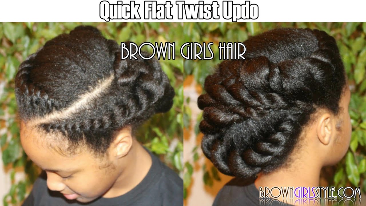 Quick Flat Twist Updo | Natural Hairstyle