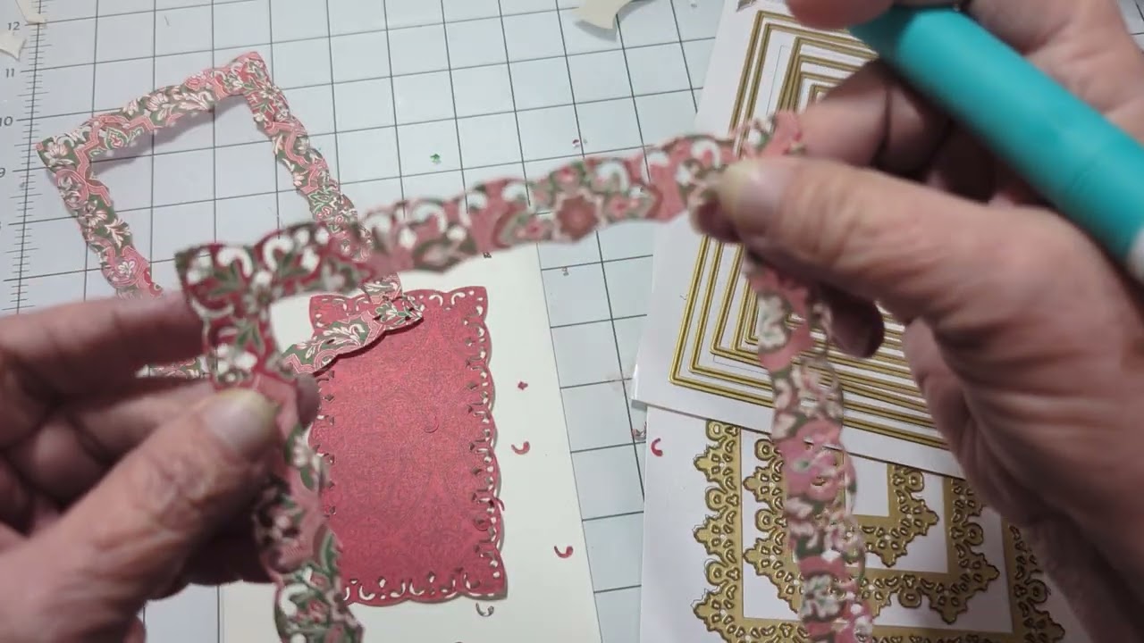 Playing with Anna Griffin Frame dies and using on cards