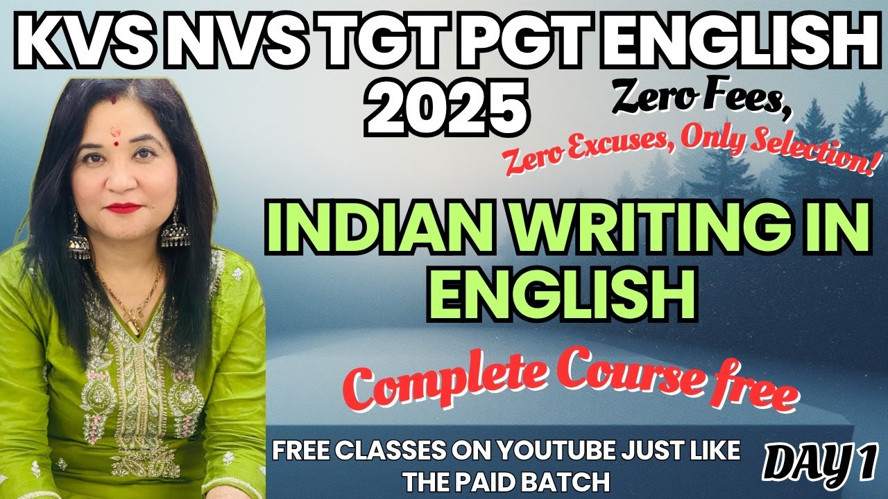 KVS NVS ENGLISH FREE CLASS Day 1 Indian English Writing I Complete course free on youtube