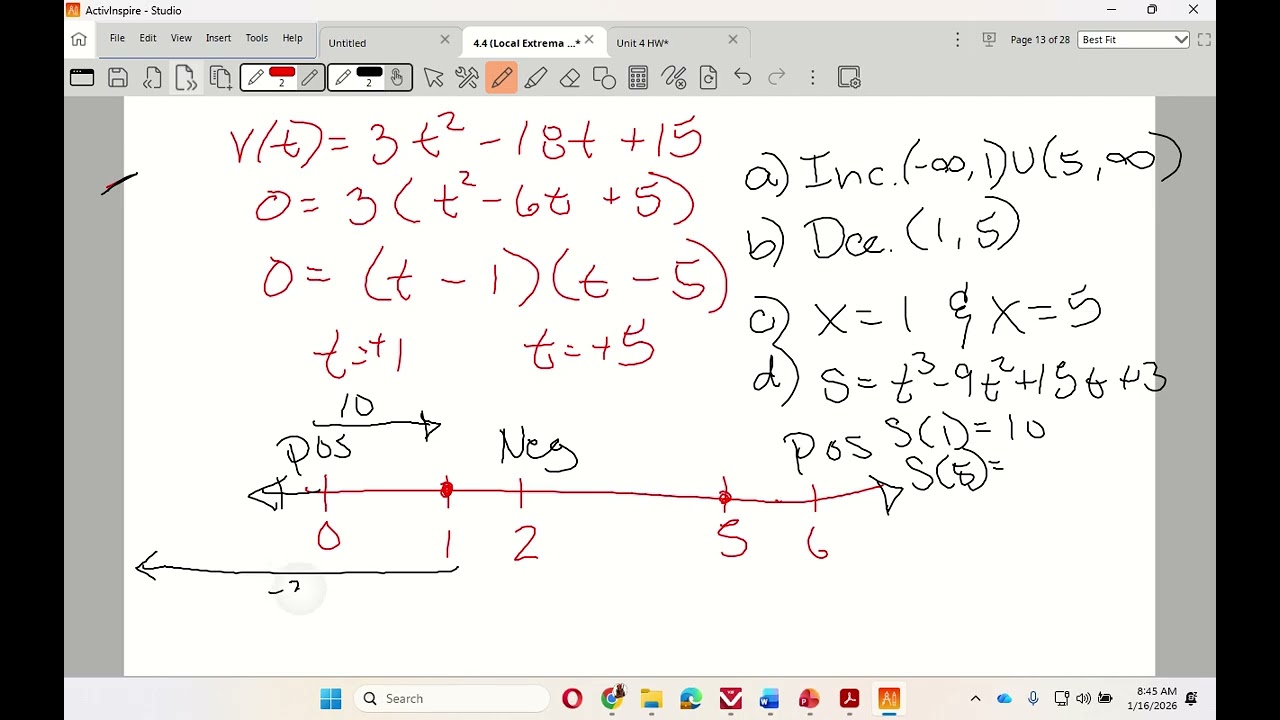 4.4 Local Extrema and Concavity C