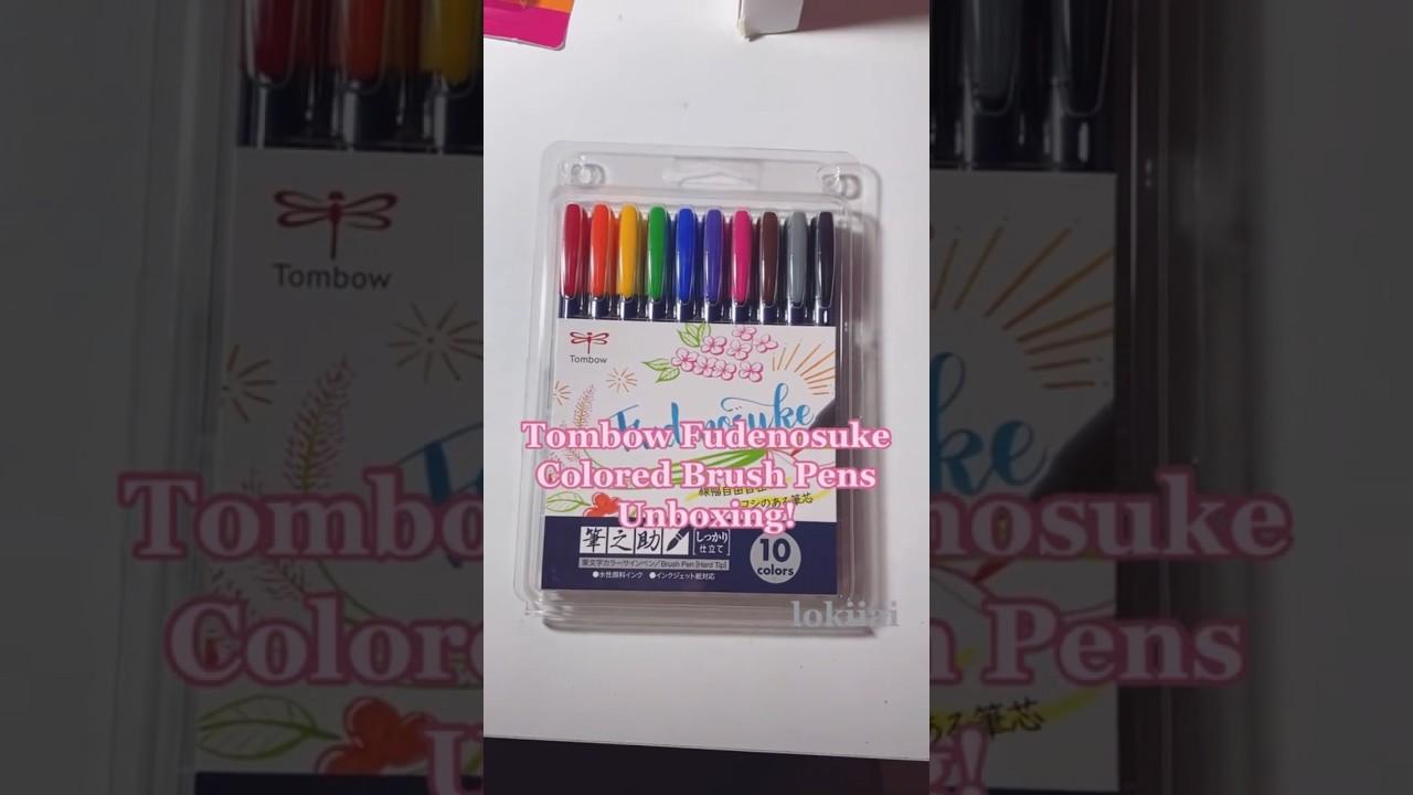 TOMBOW FUDENOSUKE COLORED BRUSH PENS UNBOXING! #shorts #art