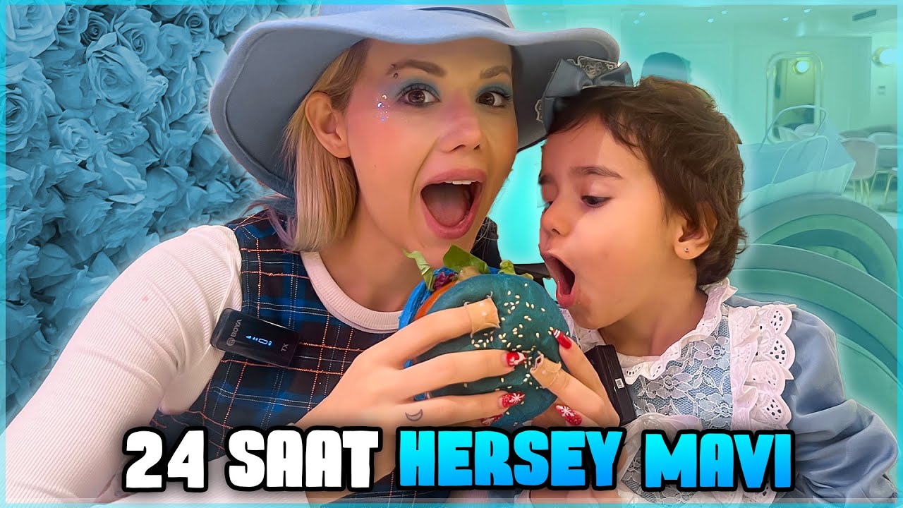 24 SAAT HER ŞEY TEK RENK MAVİ !! ( Mavi Hamburger, Mavi Kahvaltı..) #herşeymavi