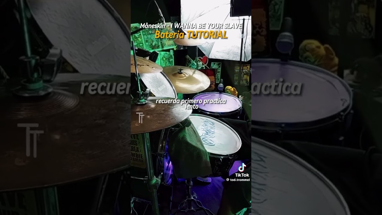 I wanna be your slave - drum tutorial #drums #maneskin #tutorial