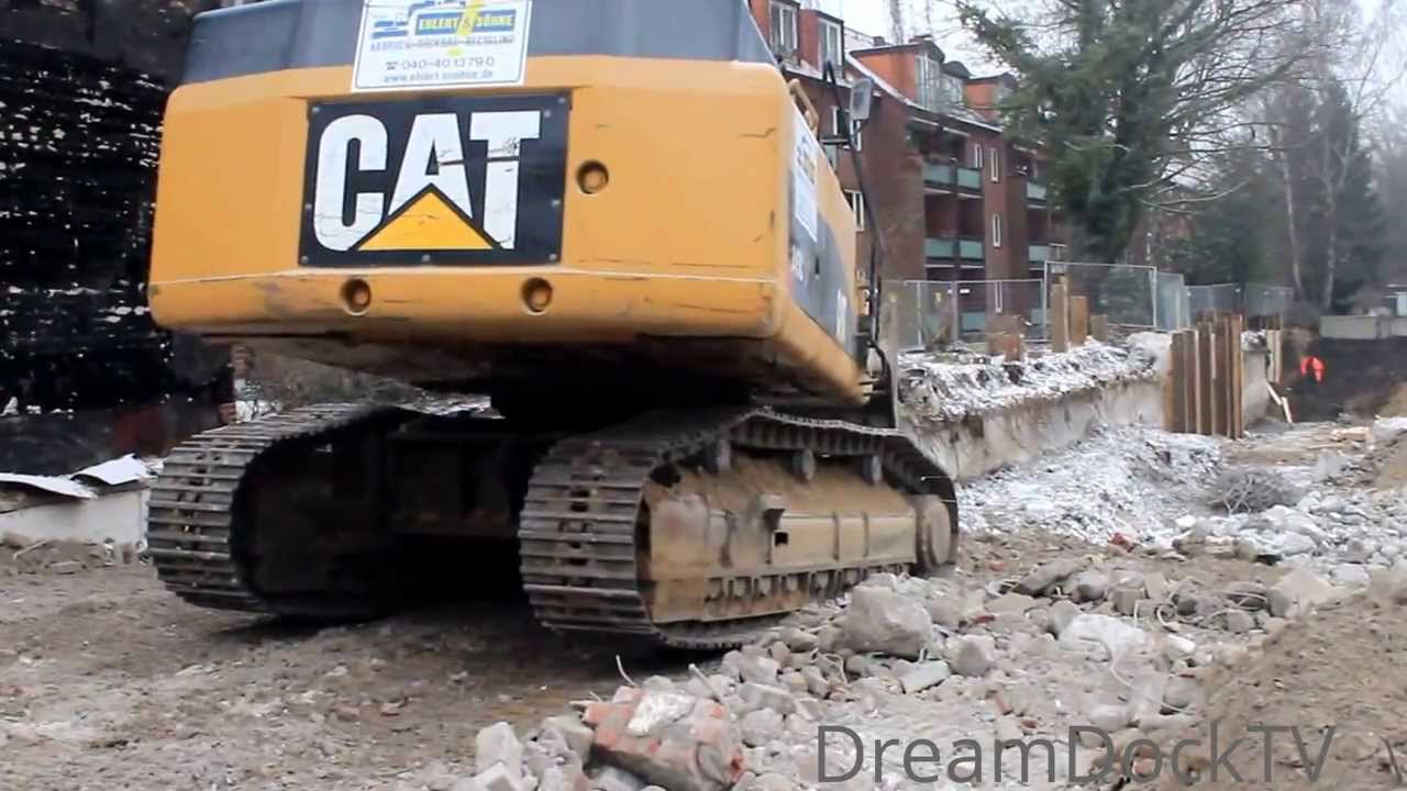 CATERPILLAR 345C EXCAVATOR RIPPING FOUNDATIONS OFF THE GROUND ++ DEMOLITION WORK