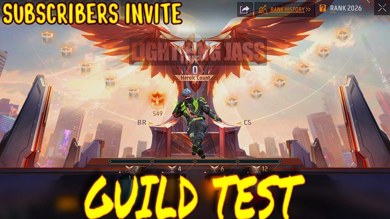 Guild Test| with Subscribers Free Fire Live | Back to Back Customs| Free Fire Live