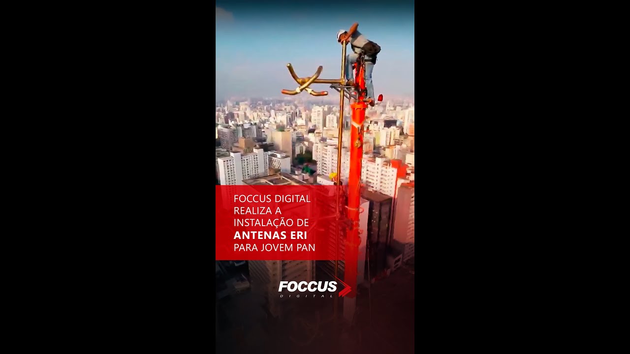 Instalação antena ERI Rototiller SHPX para a Jovem Pan FM