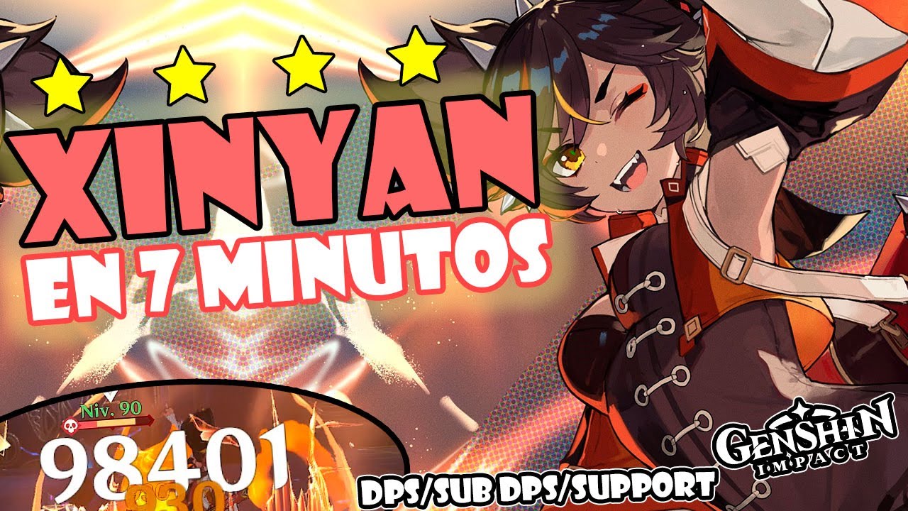 XINYAN BUILD GOD DPS EN 5 MINUTOS! 🎸🔥 | Genshin Impact - Guía build Xinyan Support