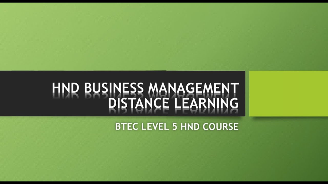 HND Business Management Distance Learning