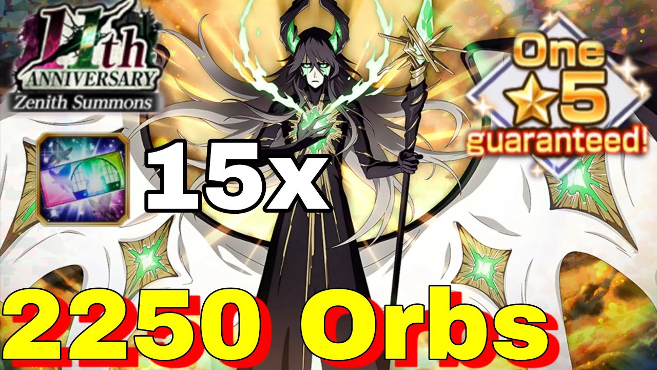 2250 сфер на Улькиорру/Гриммджоу к 11-летию + 15 5-звездных билетов - Bleach Brave Souls