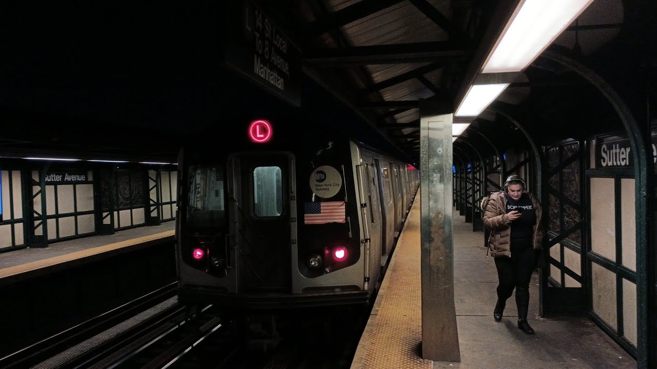 BMT Canarsie Line: (L) Trains PM Rush Action @Sutter Ave