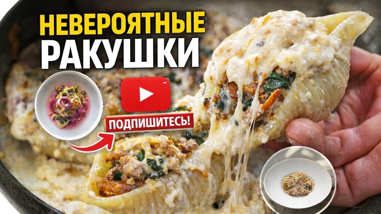 Ресторанная паста в духовке: конкильони с лисичками и пармезановым бешамелем