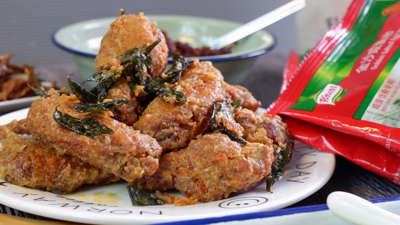 Simplified Recipe: Best Crispy Salted Egg Chicken ft. Knorr Salted Egg Powder | Fried Chicken Recipe