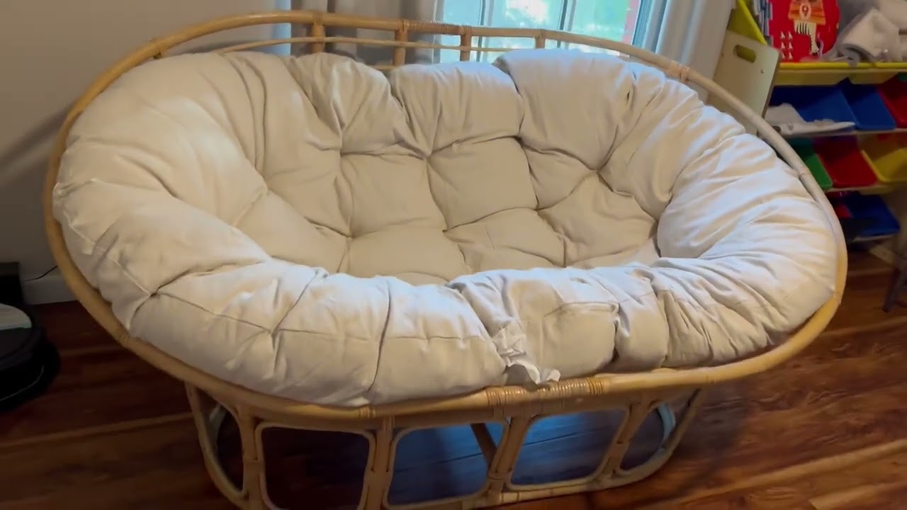Обзор кресла International Caravan Rattan Double Papasan с подушкой из твила