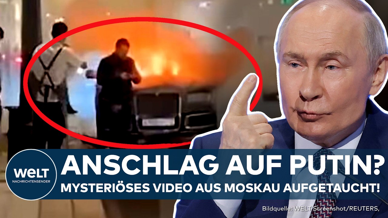 RUSSLAND: Anschlag auf Putin? Video aus Moskau soll angeblich Präsidenten-Limo in Flammen zeigen